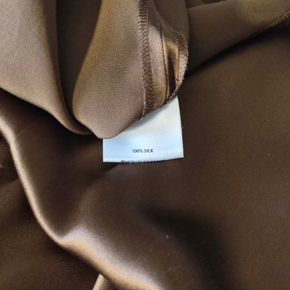 Eileen Fisher 100% Silk Satin Plus Size Minimalist Chic Bronze Brown Tank Top 1X - Picture 8 of 11